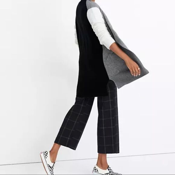 Madewell Cardigan in Gray Black Colorblock Signature Sweater NWT - Picture 1 of 9